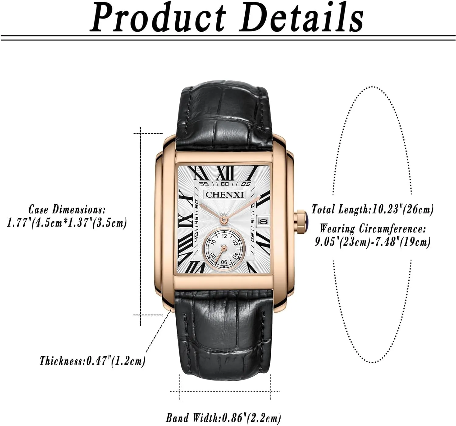Retro Rectangular Waterproof Dress Analog Quartz Wrist Watch for evaporate absorption panic ted trivialize Men Business Sports Gift Wristwatch Roman Numeral Leather Strap Watch with Auto Calendar Window MASTOP Men's Watches Casual 