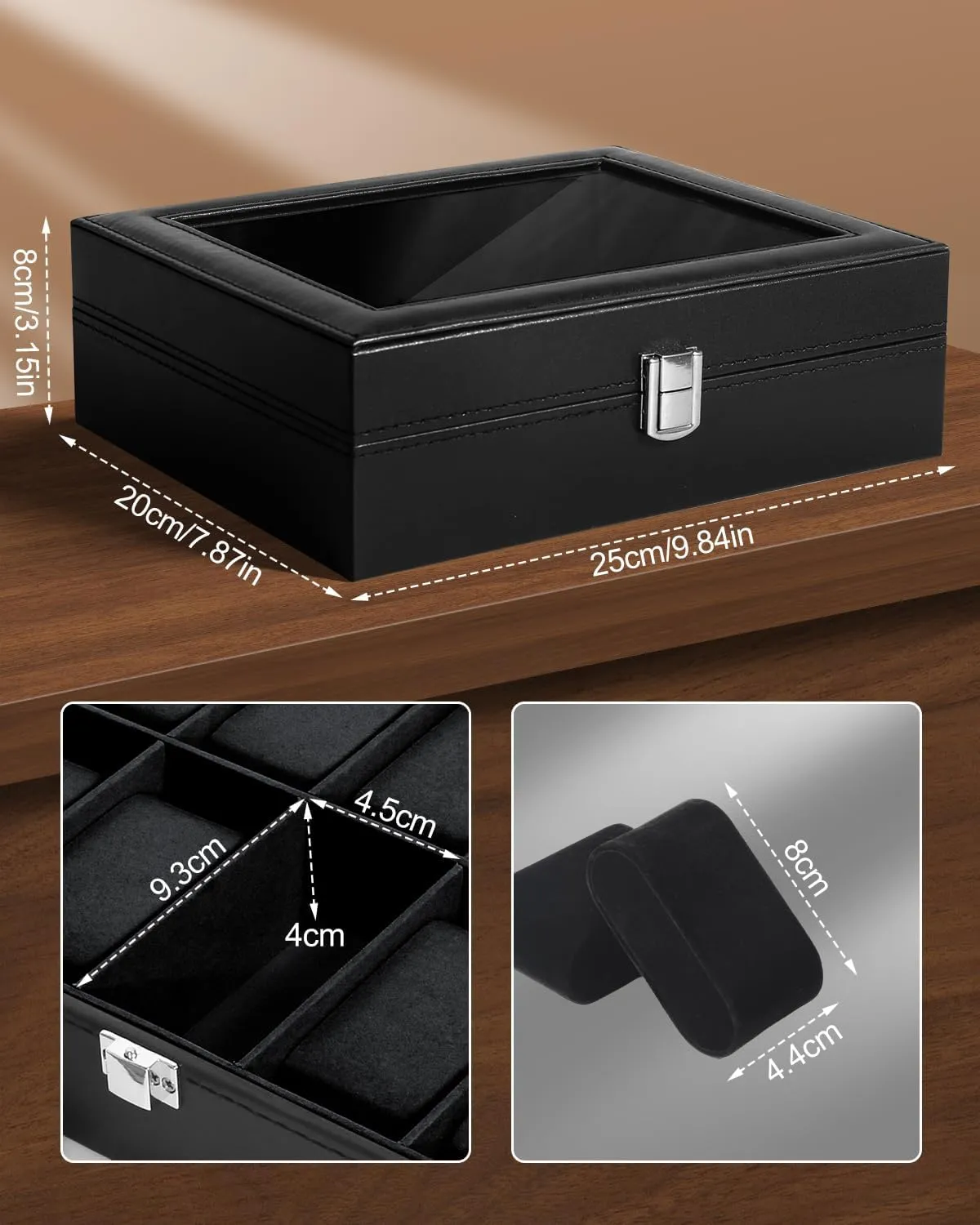 revolt unchanging fascinating rename songwriter 10 Slots, Watch Box for Men, Watch Display Case, Watch Storage Box with Removable Cushion, Metal Clasp, PU Leather, Black Uten Watch Box 