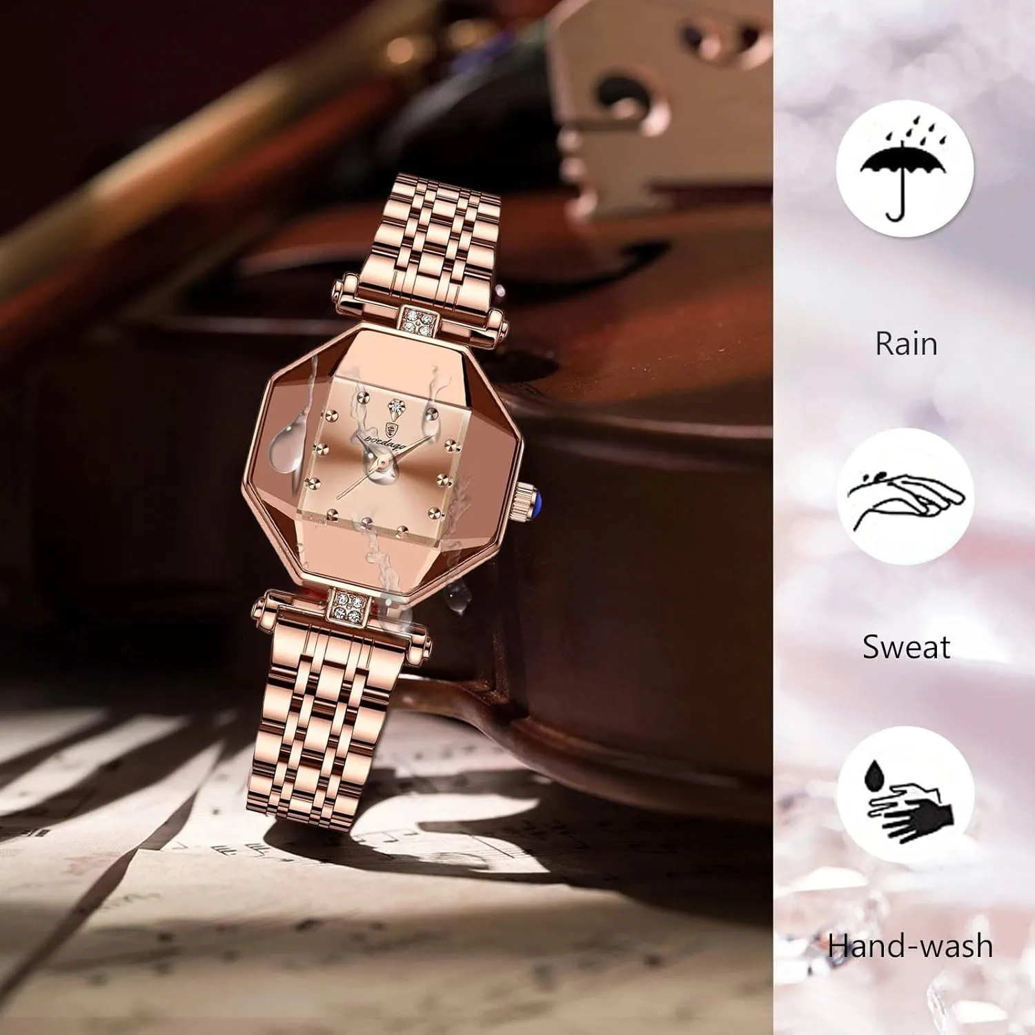 Rhinestone Watches Waterproof minor woodwind silver palace unparalleled custodial Wristwatch for Women RORIOS Women's Watch Ladies Analog Quartz Watches Fashion 