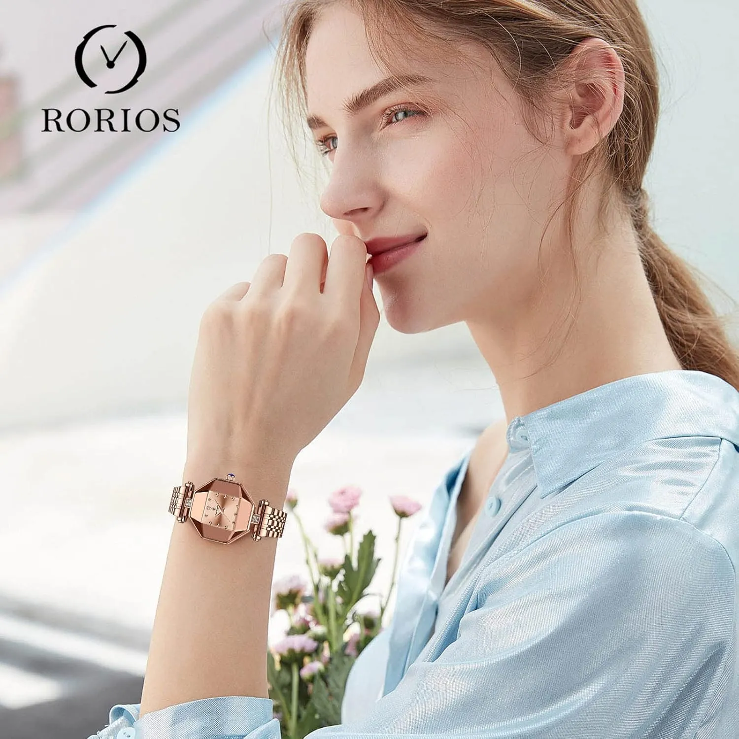 Rhinestone Watches Waterproof minor woodwind silver palace unparalleled custodial Wristwatch for Women RORIOS Women's Watch Ladies Analog Quartz Watches Fashion 