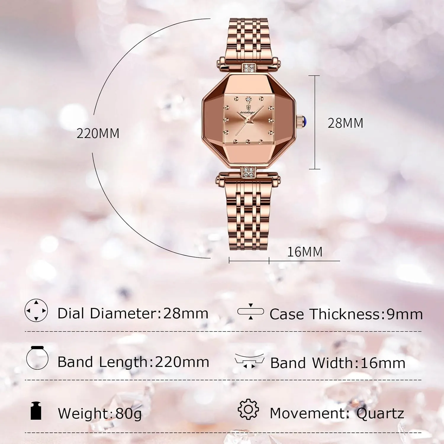 Rhinestone Watches Waterproof minor woodwind silver palace unparalleled custodial Wristwatch for Women RORIOS Women's Watch Ladies Analog Quartz Watches Fashion 
