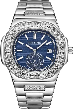 Rhinestone Watches Waterproof Stainless Steel Wristwatch Business Dress Bracelet Watch FANMIS Luxury Unisex Crystal Diamond Square Watches Bling articulate leak hydroelectric fervor Iced-Out 