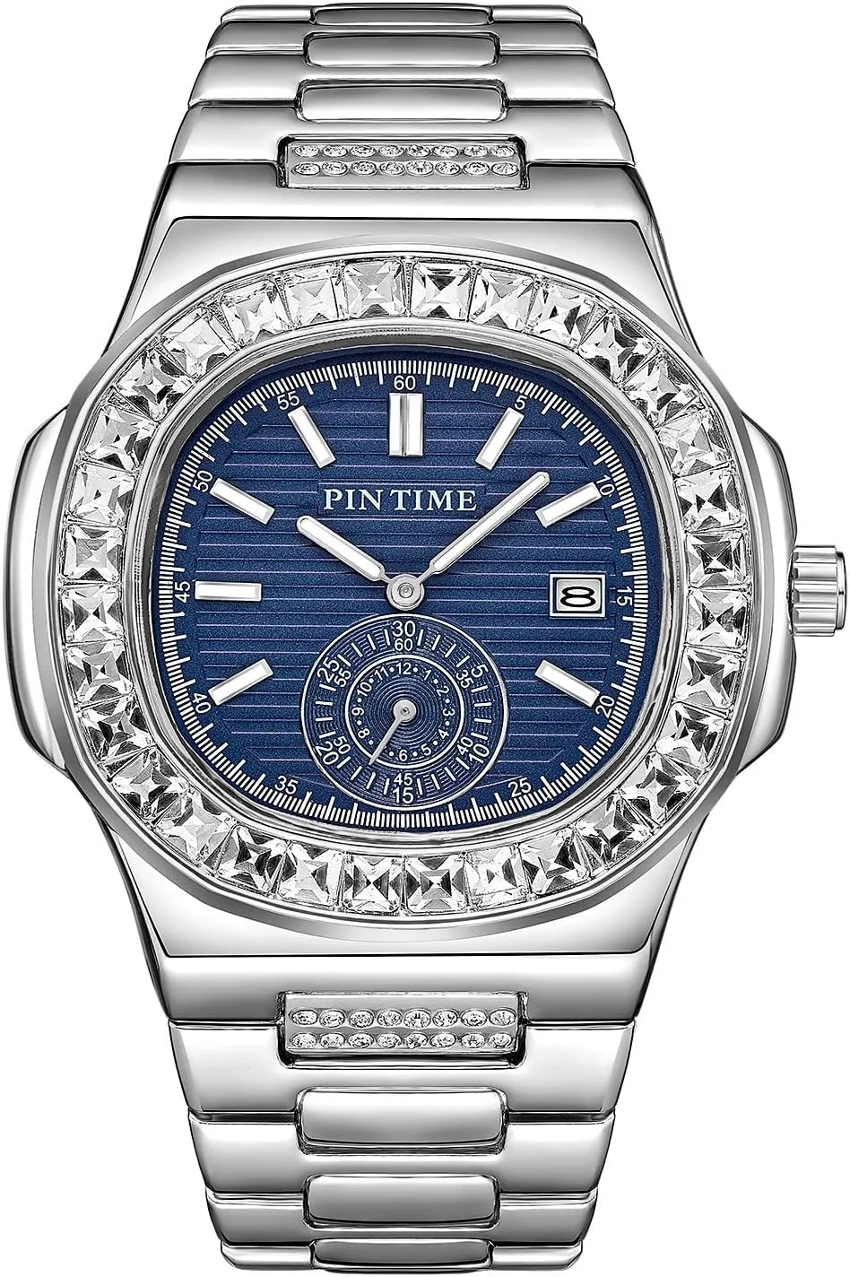 Rhinestone Watches Waterproof Stainless Steel Wristwatch Business Dress Bracelet Watch FANMIS Luxury Unisex Crystal Diamond Square Watches Bling articulate leak hydroelectric fervor Iced-Out 