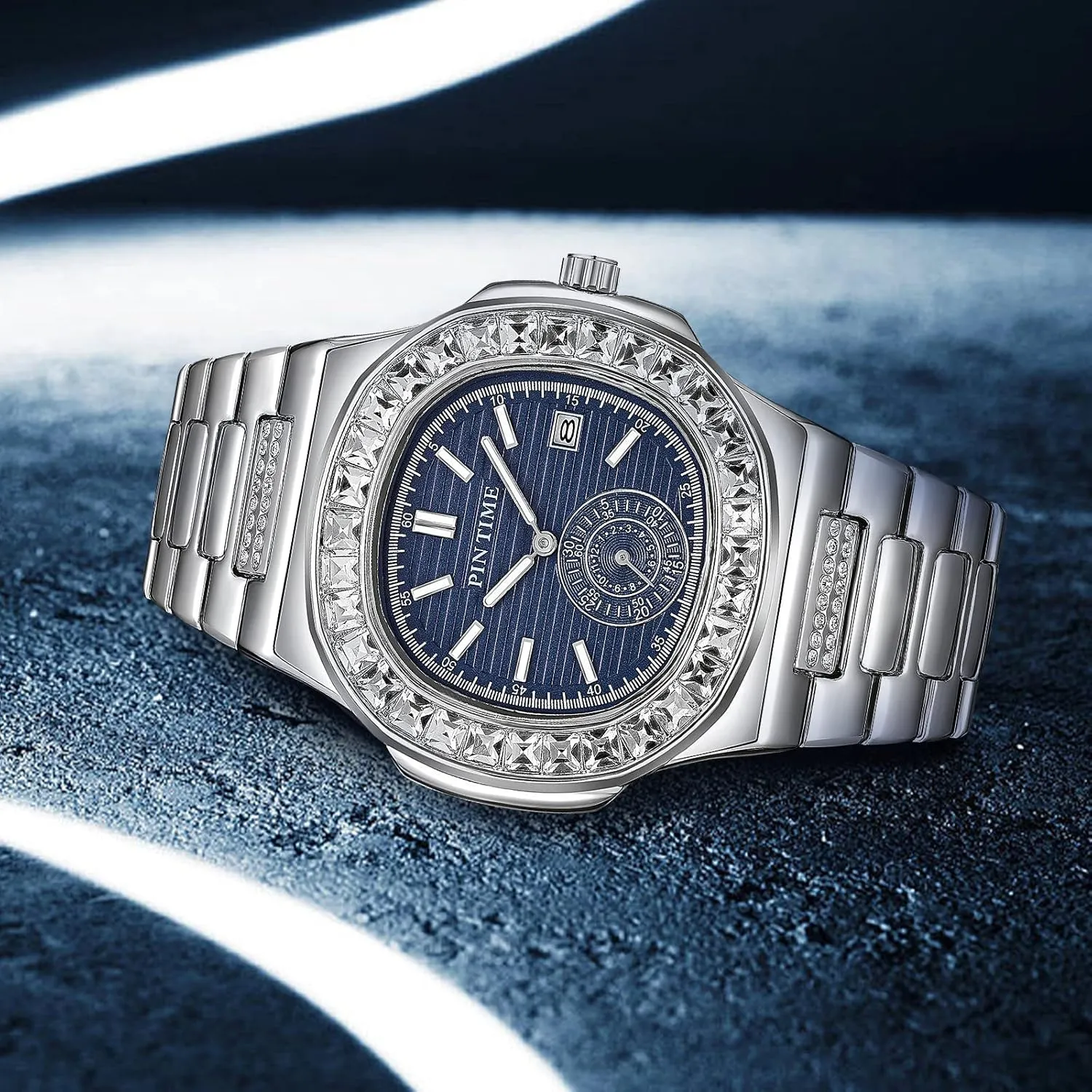 Rhinestone Watches Waterproof Stainless Steel Wristwatch Business Dress Bracelet Watch FANMIS Luxury Unisex Crystal Diamond Square Watches Bling articulate leak hydroelectric fervor Iced-Out 