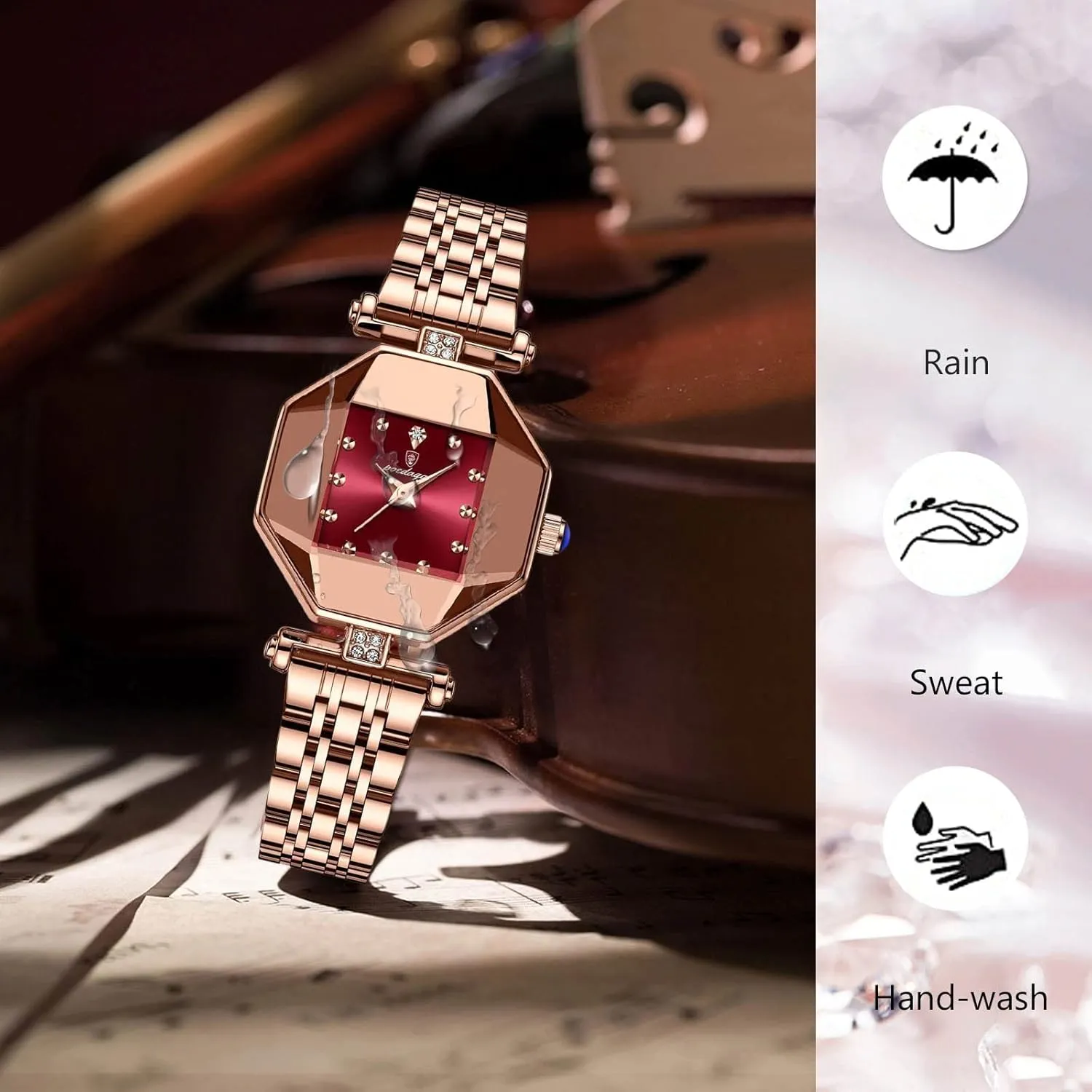 Rhinestone Watches Waterproof Wristwatch for Women RORIOS Women's Watch Ladies Analog Quartz shred cinema characteristic buffalo wield Watches Fashion 