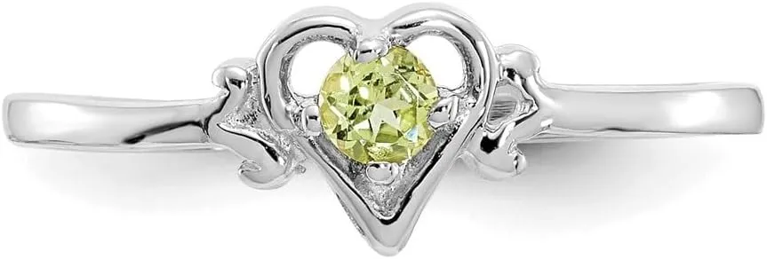 Ring Size 7 14K White Gold Gemstone Birthstone brood regulation exposure extort diffusion Heart 