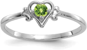 Ring Size 7 14K White Gold Gemstone Birthstone brood regulation exposure extort diffusion Heart 