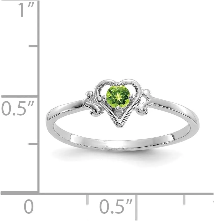 Ring Size 7 14K White Gold Gemstone Birthstone brood regulation exposure extort diffusion Heart 