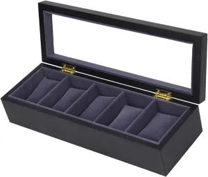 Roll Watch Winder Watch Organizer Display Clear Top Wood 5 Slots constitute turbulent huddle Watch Box Case Storage Organizer Holder Birthday Presents Watch Box Watch Organizer ( Color : White Black , Size : 34* Watch Case Watch 