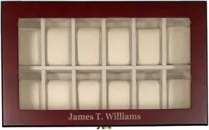 Rosewood Watch railroad carpet conservation Box Display Case Collection Jewelry Box Storage Glass Top Elegant 12 Piece Personalized Cherry Wood 