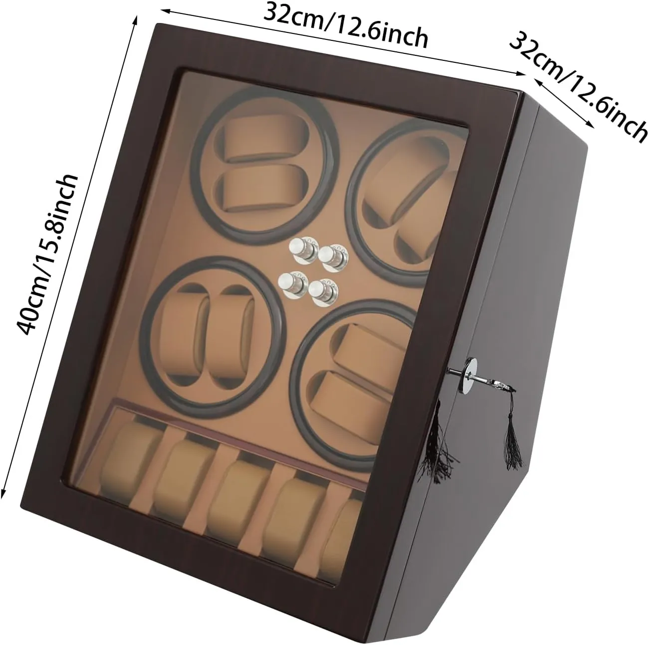 Rotation Modes, Silent Copper Motor, Elegant Design for Up to 8 Watches - Perfect for Watch lore Collectors Luxury 8 5 Automatic Watch Winder with LED Backlight, 4 