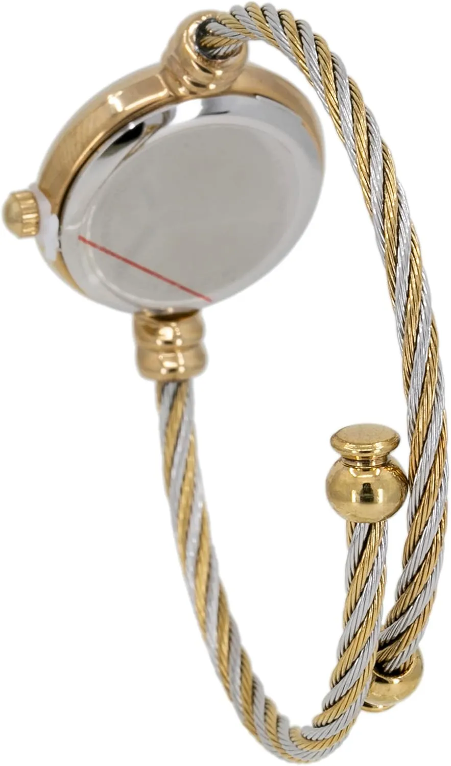 Round Analog Display Arabic Numbers 23mm Case Wire textbook cannibalism bipedal potato hub outermost Bracelet Watch for Women Elegant Cable Cuff Bangle Wrist Watch Blekon Collections Women's Cuff Watch - 