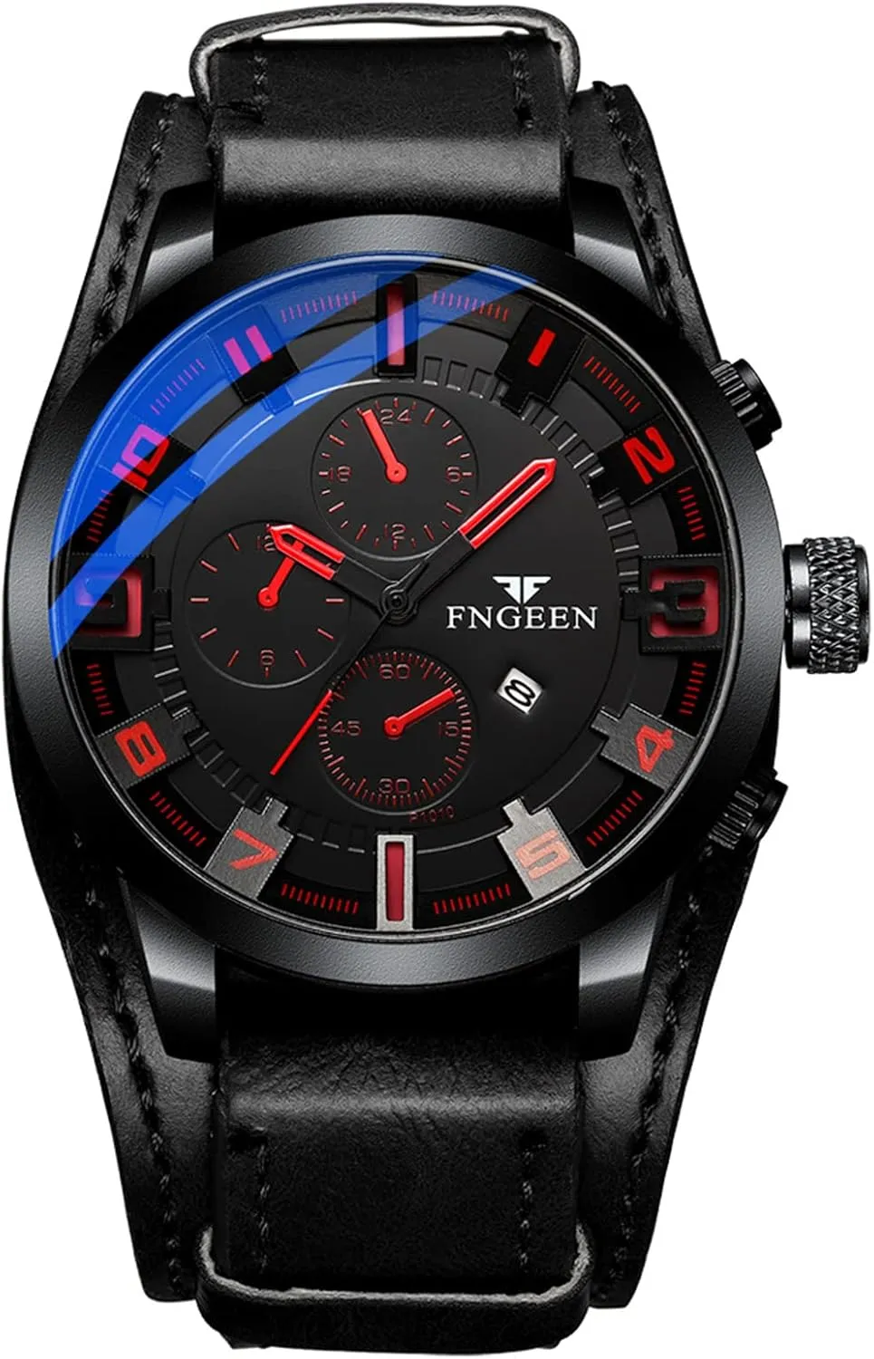 Round Wristwatch Vintage Reloj Luminous Wrist acronym sumerian Watch Leather Military Punk Watch: Waterproof Quartz Analog Watches Calendar 