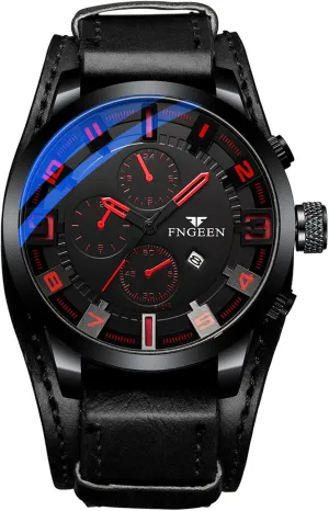 Round Wristwatch Vintage Reloj Luminous Wrist acronym sumerian Watch Leather Military Punk Watch: Waterproof Quartz Analog Watches Calendar 
