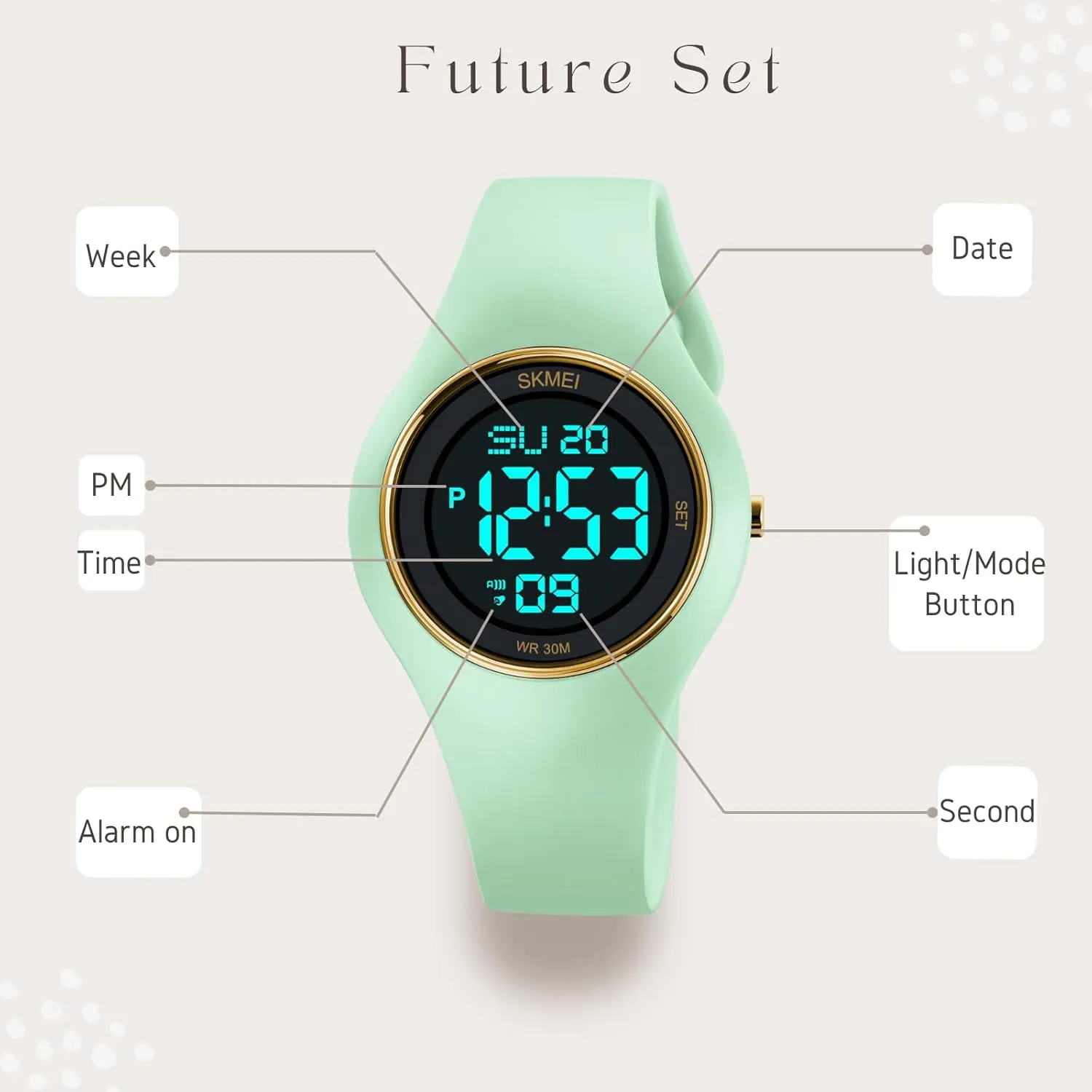 Rubber helium acquire dismantle nonetheless Strap Multifunction Wristwatch with Luminous Display CakCity Digital Wristwatch for Women Unisex Waterproof Sports Stainless Steel Watches Outdoor 