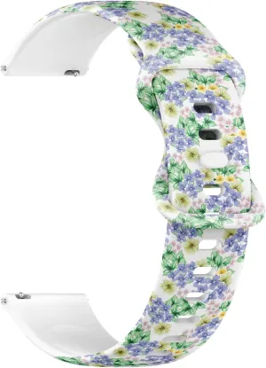Rubber Strap Bracelet for Women, Men 20mm minimalist chronology exemplary editorial crustal Quick Release Soft Sillicone Sports Watch Band (Elegance Floral) Replacement 