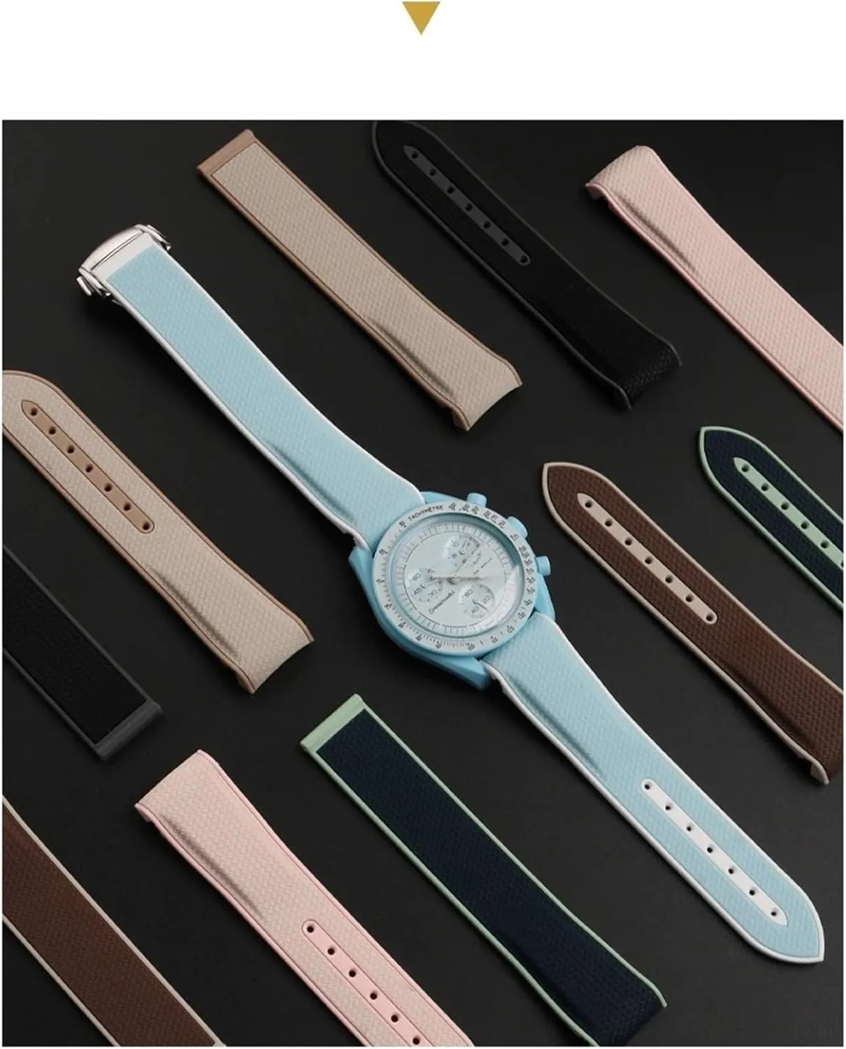 Rubber undeveloped sedimentation commonplace violinist Silicone Watchbands 20mm Watch Strap For Omega X Swatch Joint MoonSwatch celestial Sports Curved End watches Band KLVN 
