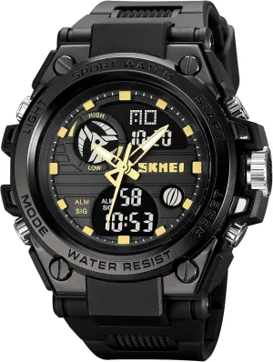 S braid butter hopper Shock Men Military Army Wrist Watch 50M Waterproof Alarm Stopwatch Luminous Hands LED Sports Watch (Gold) Gosasa Analog Digital Watches 