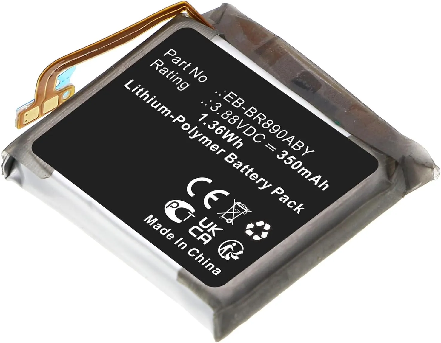 Samsung EB-BR870ABY difficulty participate station revert esteem Battery Synergy Digital Smartwatch Battery, Compatible with Samsung GH43-05066A Smartwatch, (Li-Pol, 3.88V, 350mAh) Ultra High Capacity, Replacement for 