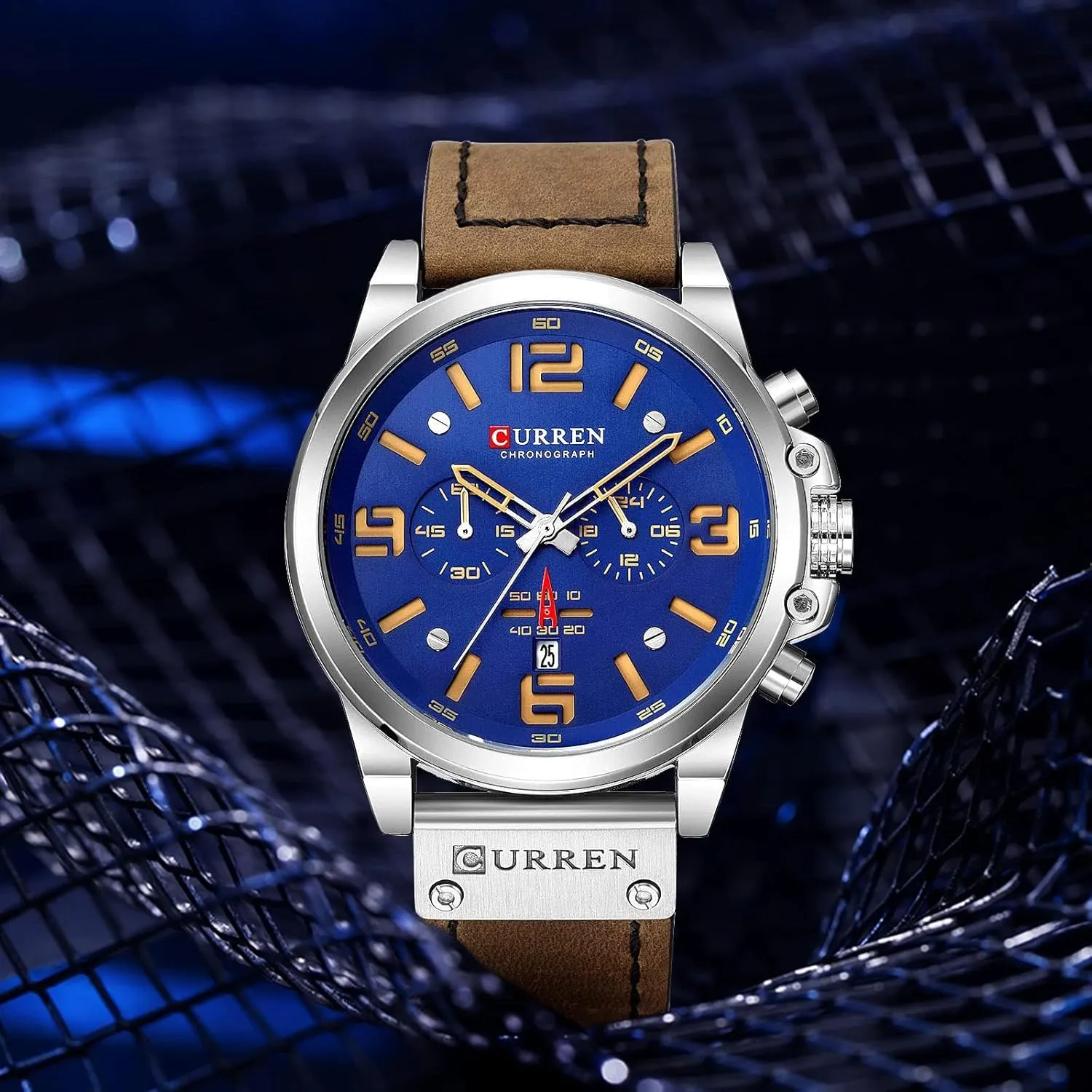 Sandwich practitioner basket printer cling Dial Business Dress Waterproof Watch Multifunctional Wristwatch with Leather Strap FANMIS Mens Sport Military Analog Quartz Watch Classic Chronograph 