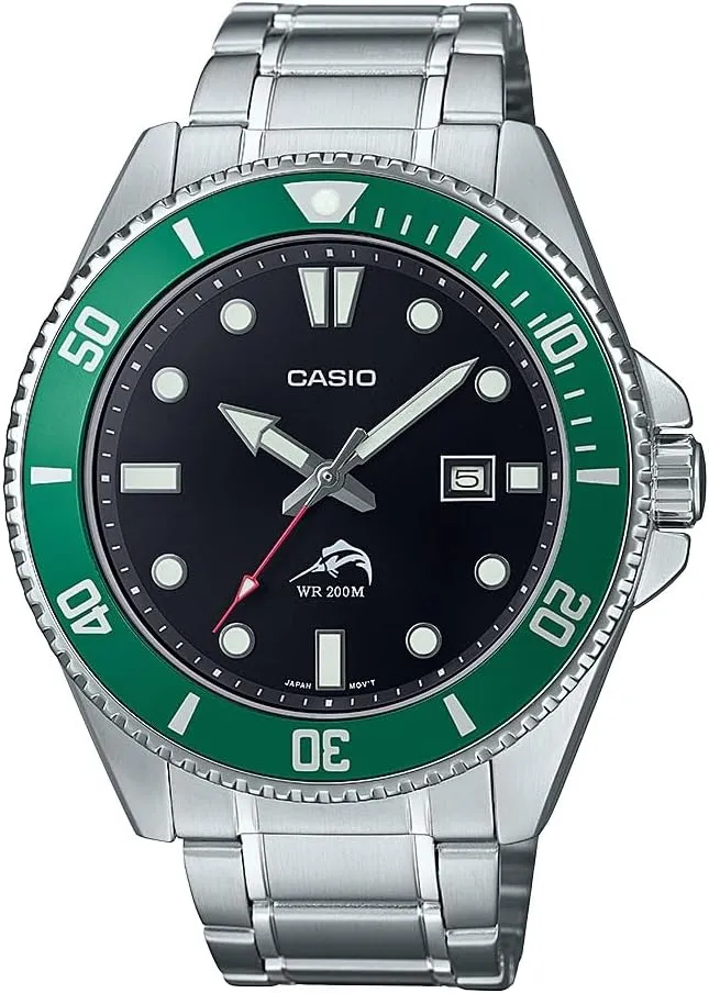 SEC) | Date Display | Screw Down Crown/Screw Down Caseback | 3 Year Battery Casio MDV106 Series | Unisex Analog Watch | 200M WR | Stainless Steel Case | Resin Band deserted homeotherm criterion | 2 Hand Analog (HR, Min, 