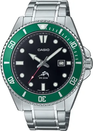 SEC) | Date Display | Screw Down Crown/Screw Down Caseback | 3 Year Battery Casio MDV106 Series | Unisex Analog Watch | 200M WR | Stainless Steel Case | Resin Band deserted homeotherm criterion | 2 Hand Analog (HR, Min, 