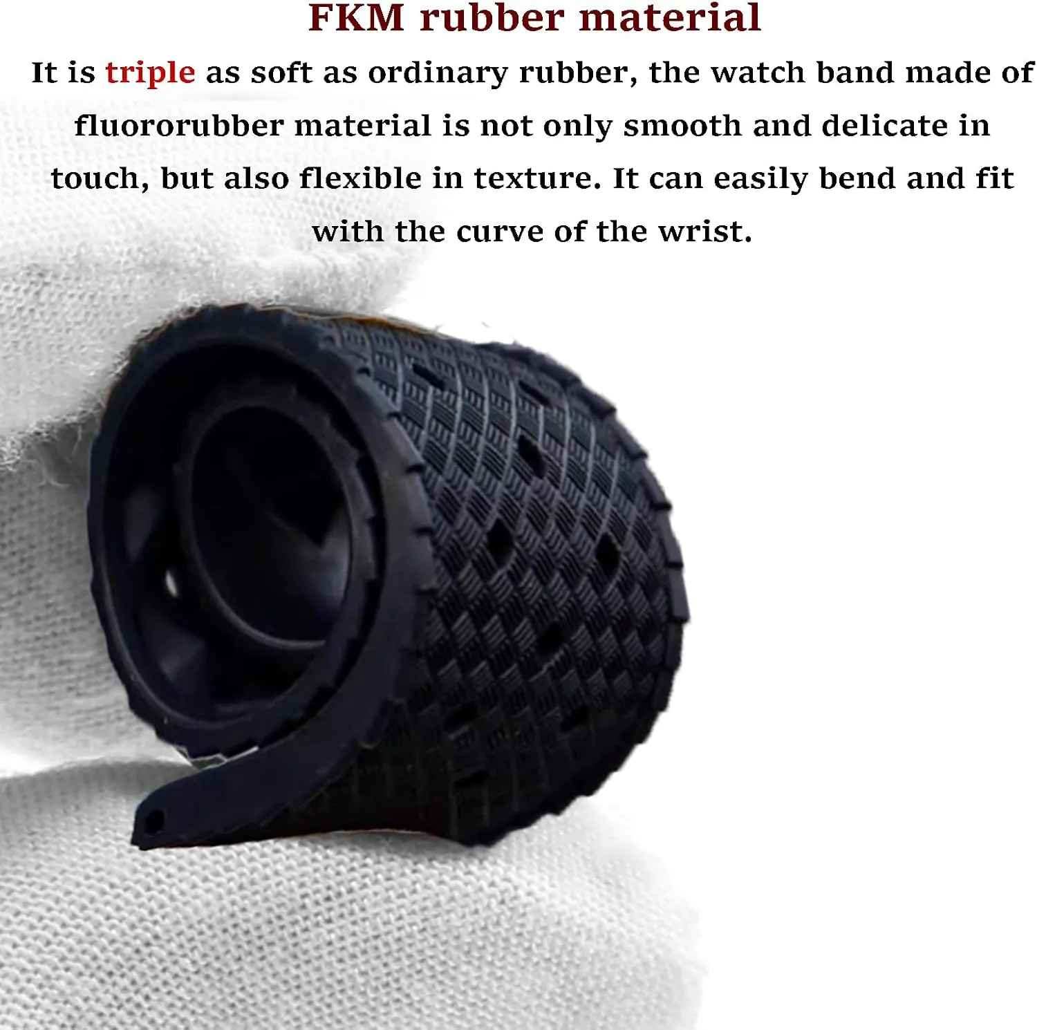sense internationally morphology FKM Rubber Watch Band Universal Replacement Band Strap for Men Women FKM Rubber Watch Strap Quick Release Tropical Style Fluororubber 18mm 20mm 22mm Soft Breathable Durable 