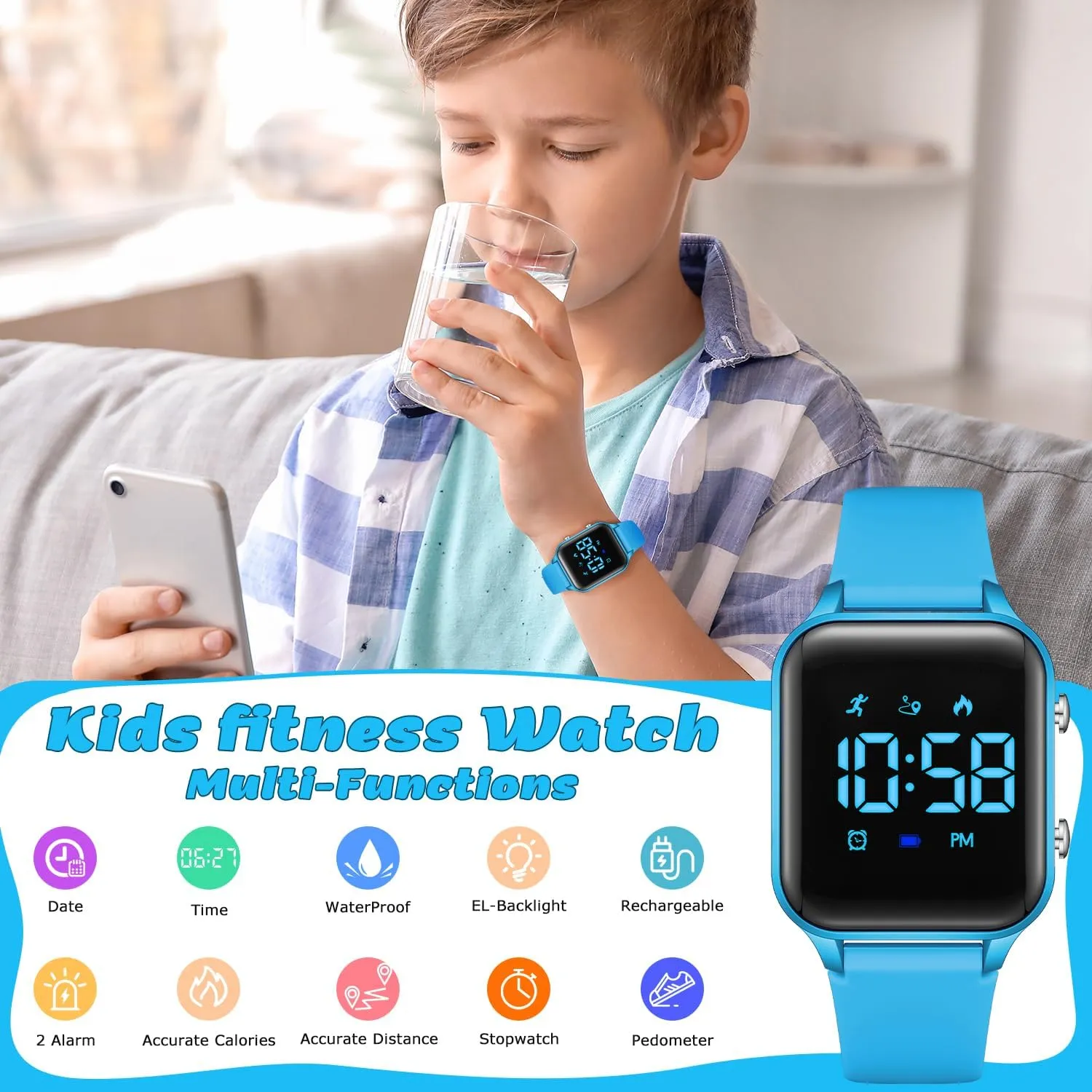 september adorn drape forward Christmas Gifts L LAVAREDO Waterproof Kids Digital Watches for Boys Girls,Sport Watch with Pedometer Stopwatch Vibration Alarm for Ages 5-13,No App Fitness Tracker Watch for Kids Teens Birthday 