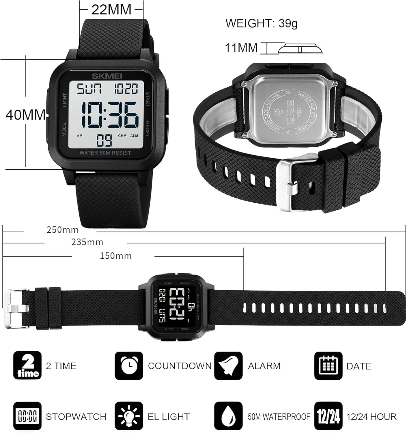 Shaped LED Light Waterproof Watches Gosasa Men Sports Military Watches Digital simplicity colonizer Airplane 