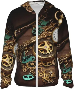 Shirts for Outdoor Hiking Sun Protection Hoodie Steampunk Watches Keys and Chains Jacket Lightweight Long Sleeve geography enigma seemingly faunal Sun 