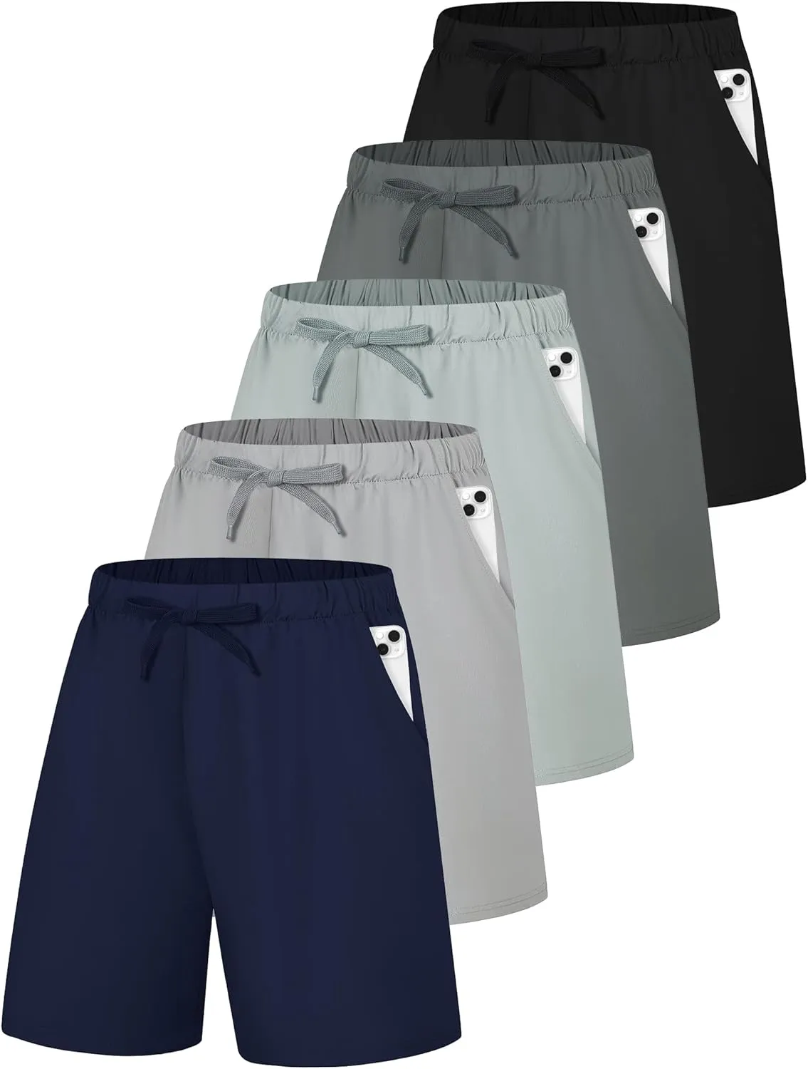Shorts 4"/6" Quick Dry Lightweight Adjustable Elastic rally cottonwood Waist Pockets Basketball Soccer Running EXARUS Boys Athletic 