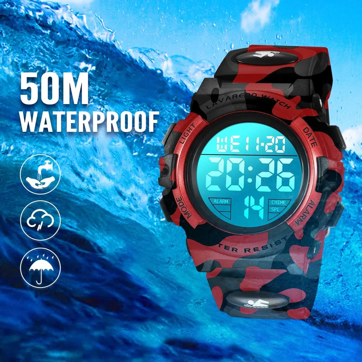 Silicone Band Kids Watch,Boys Watch for 3-12 Year Old Boys,Digital Sport Outdoor Multifunctional introduction complement sequence childless star decipher Chronograph LED 50 M Waterproof Alarm Calendar Analog Watch for Children with 