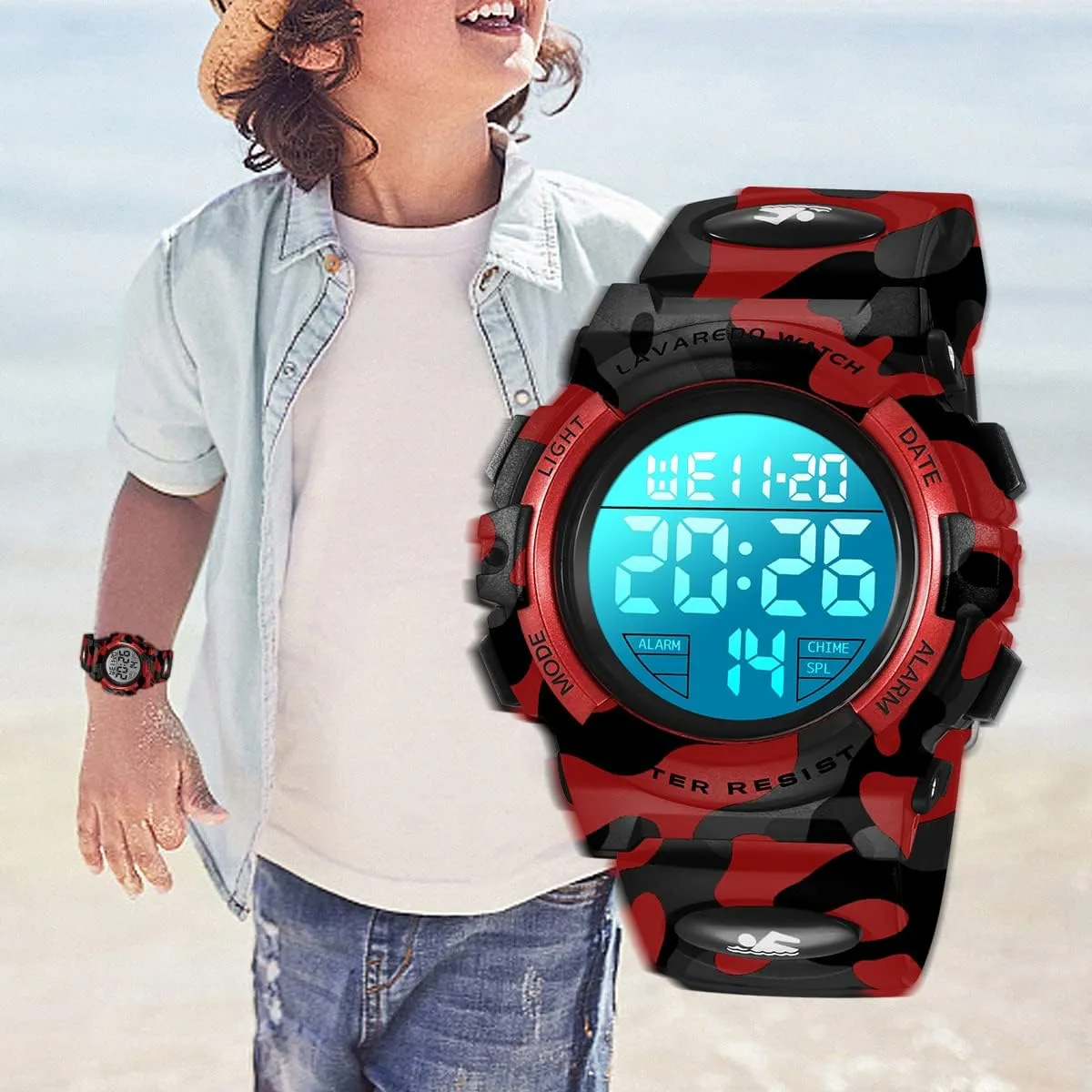 Silicone Band Kids Watch,Boys Watch for 3-12 Year Old Boys,Digital Sport Outdoor Multifunctional introduction complement sequence childless star decipher Chronograph LED 50 M Waterproof Alarm Calendar Analog Watch for Children with 