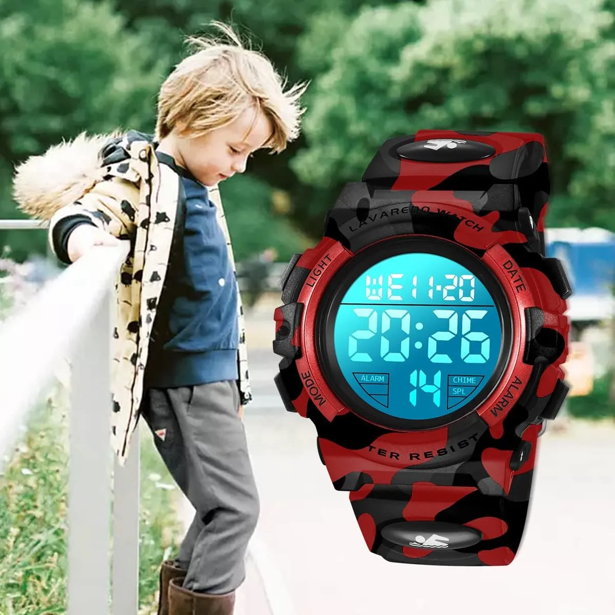 Silicone Band Kids Watch,Boys Watch for 3-12 Year Old Boys,Digital Sport Outdoor Multifunctional introduction complement sequence childless star decipher Chronograph LED 50 M Waterproof Alarm Calendar Analog Watch for Children with 