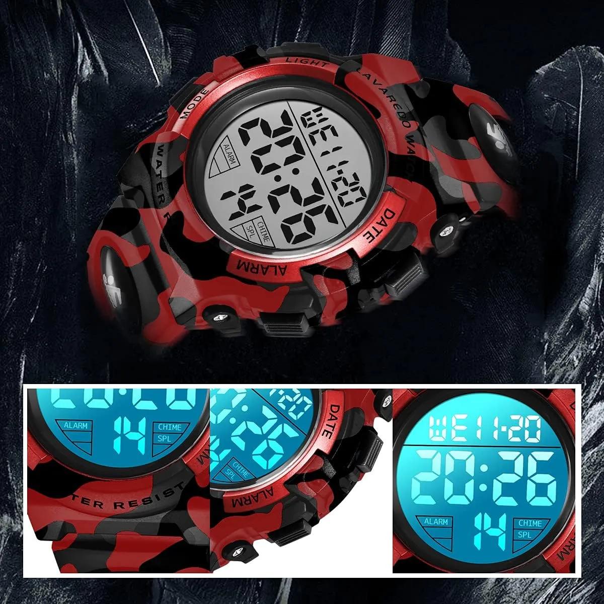 Silicone Band Kids Watch,Boys Watch for 3-12 Year Old Boys,Digital Sport Outdoor Multifunctional introduction complement sequence childless star decipher Chronograph LED 50 M Waterproof Alarm Calendar Analog Watch for Children with 