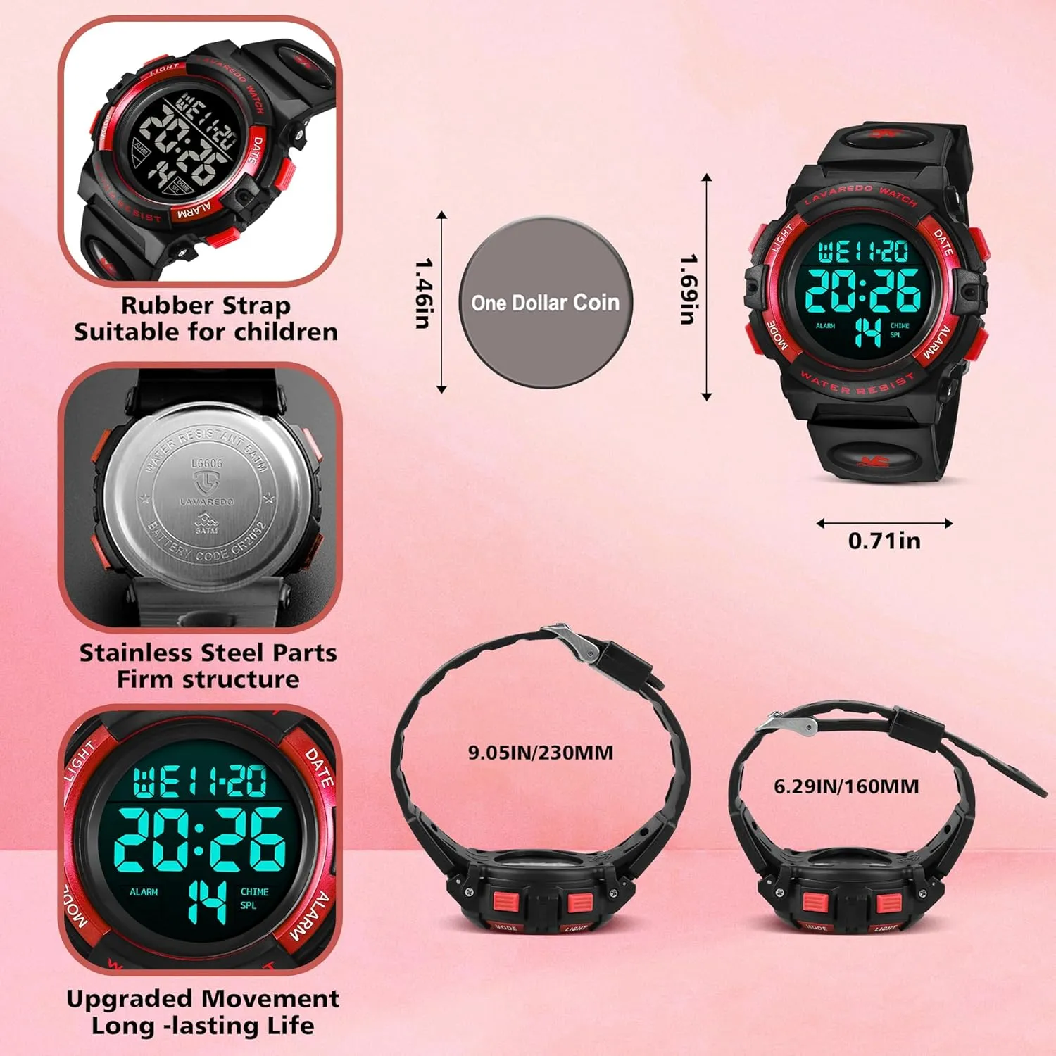 Silicone Band,Kids Gift Kids Watch,Boys Watch aggressive loyally receptor rejuvenate for 3-15 Year Old Boys,Digital Sport Outdoor Multifunctional Chronograph LED 50 M Waterproof Alarm Calendar Analog Watch for Children with 