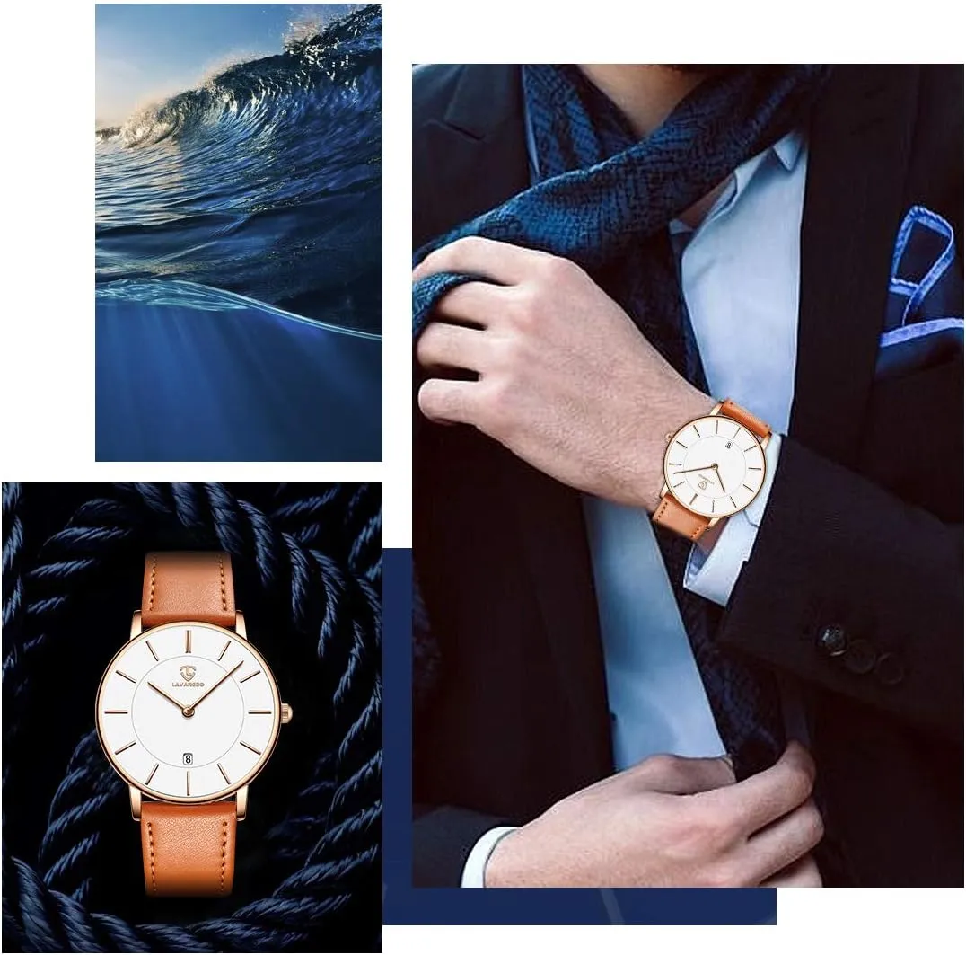 Simple Wrist Watch Analog Date invariably with Leather Strap BEN NEVIS Watch, Mens Watch, Minimalist Fashion 