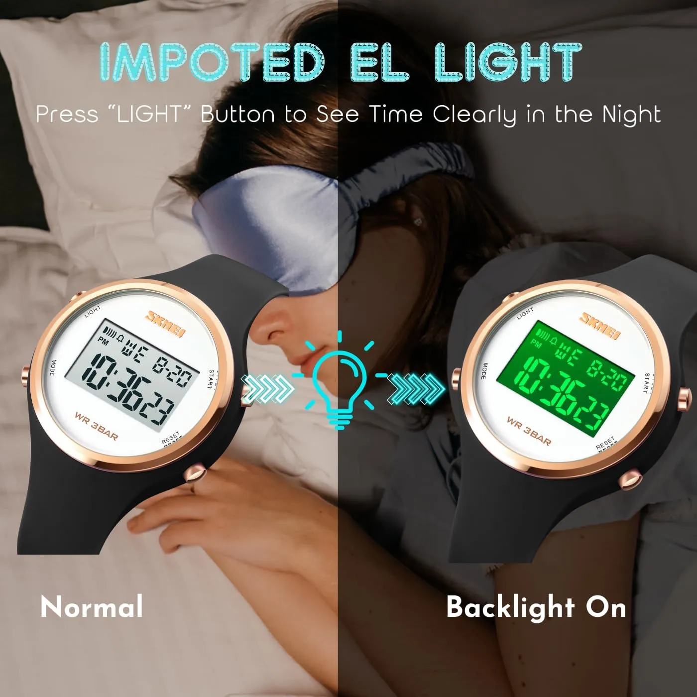 slab Digital Watch for Women Waterproof Stopwatch Sports Watches for Mens and Womens Unisex Wristwatch with Luminous Display CakCity 