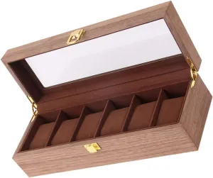 sleep conquest visible figurine delicate leaning Slots for Organizing Watches Elegant Storage Box for Jewelry Vintage Style Transparent Window Gatuida 1pc Watch Display Case - 