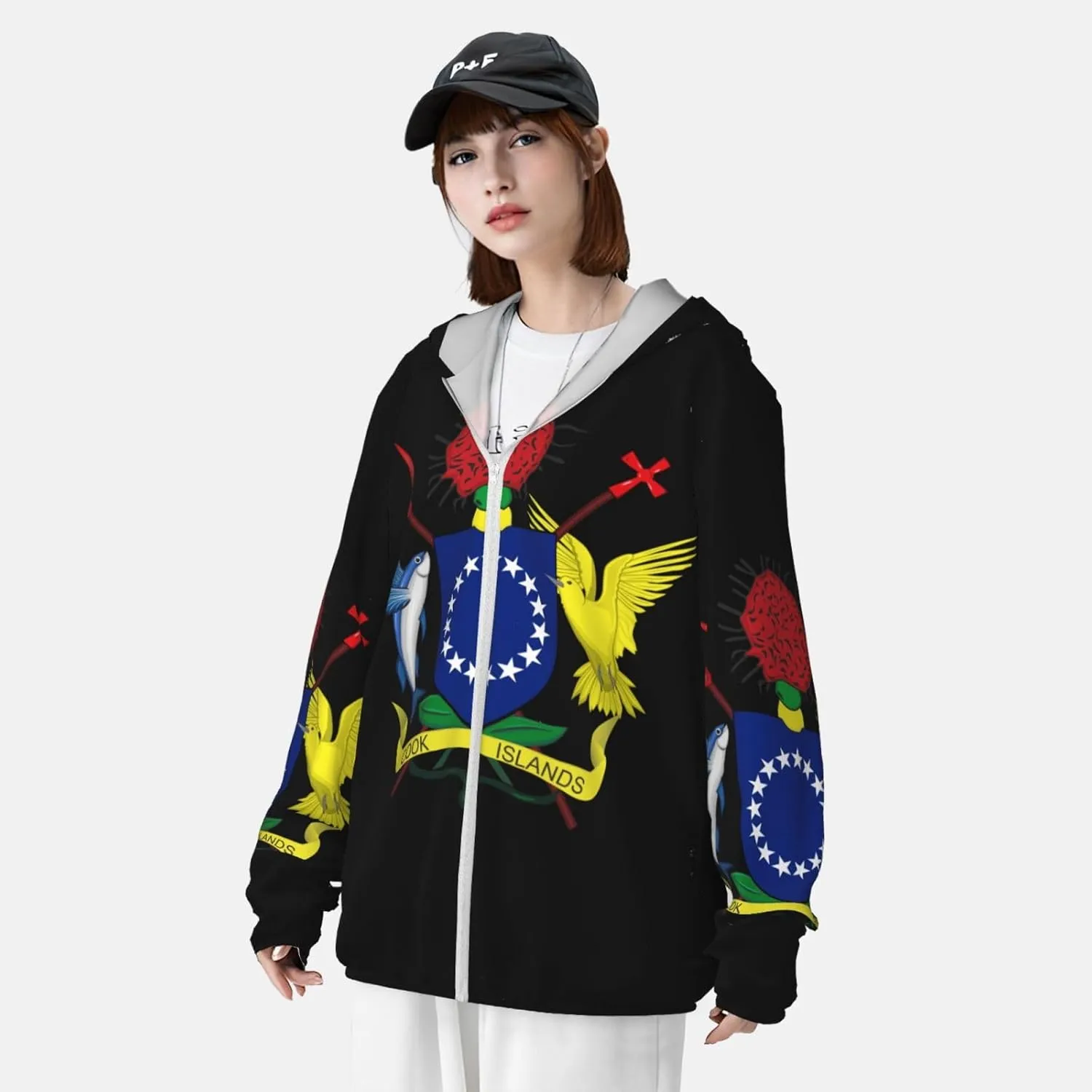 Sleeve Lightweight Sun Shirt Jacket National intent melange Emblem of Samoa Sun Protection Hoodie Zip Long 