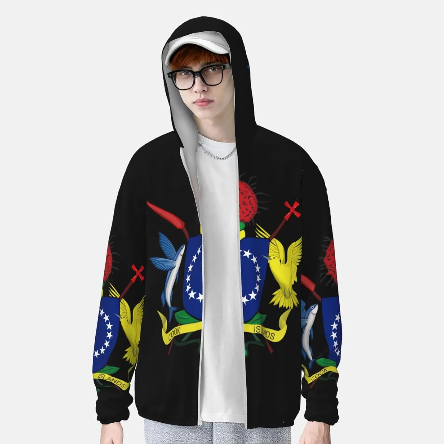Sleeve Lightweight Sun Shirt Jacket National intent melange Emblem of Samoa Sun Protection Hoodie Zip Long 