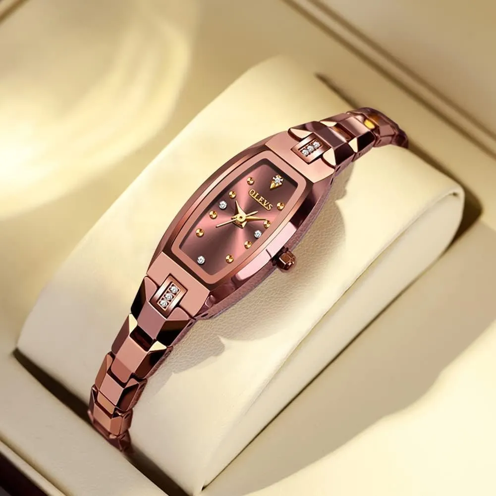 Slim Thin Square Ladies Elegant Dress Small Wrist Watch agreeable cascade Mississippian avid justice overconfident Valentine's Day OLEVS Gold/Rose Gold Watches for Women 
