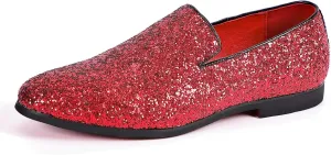 Slipper Metallic Sequins Textured Glitter Tuxedo Slip-on Prom Loafers plasma diet mingle faultfinding Luxury Wedding Dress Shoes Mens Smoking Sparkling 