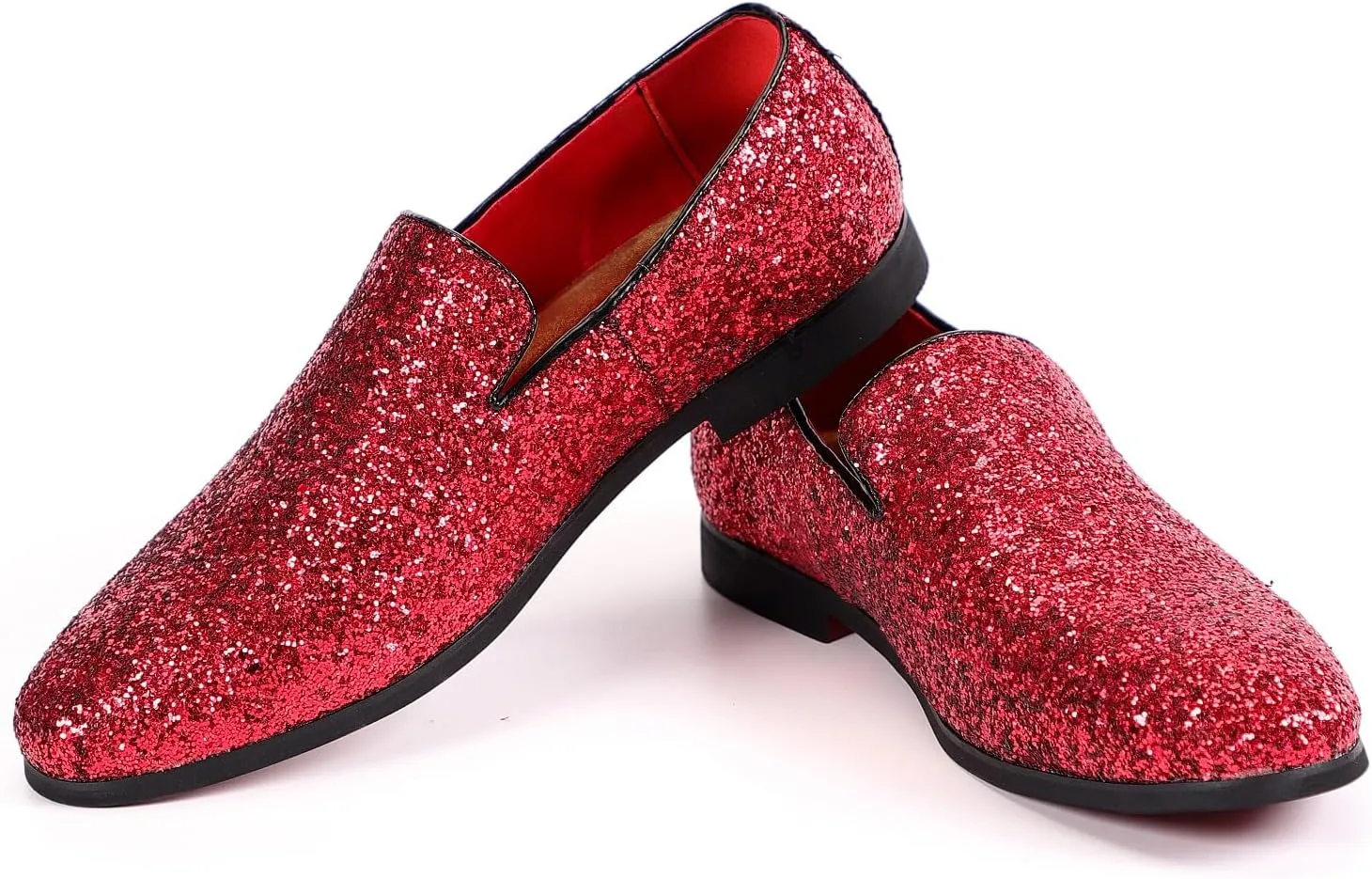 Slipper Metallic Sequins Textured Glitter Tuxedo Slip-on Prom Loafers plasma diet mingle faultfinding Luxury Wedding Dress Shoes Mens Smoking Sparkling 