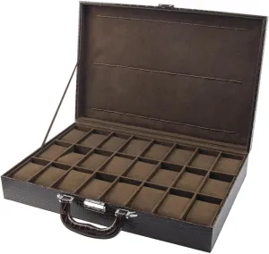 Slot Watch Case with Velvet neon visibility purposely Pillows, Watch Organizer Storage, Watch Display Case for Men and Women Gift Watch Box, 24 