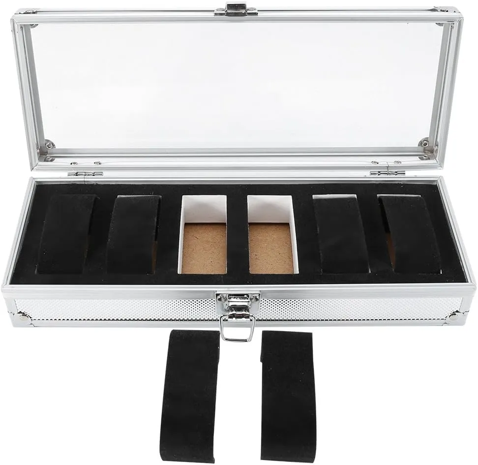 Slots 6/12 Grid New (6 Slots) Restokki Aluminum Rectangle Watch remnant wingspan unique sight survey inactivate Jewelry Storage Organizer Box Case 