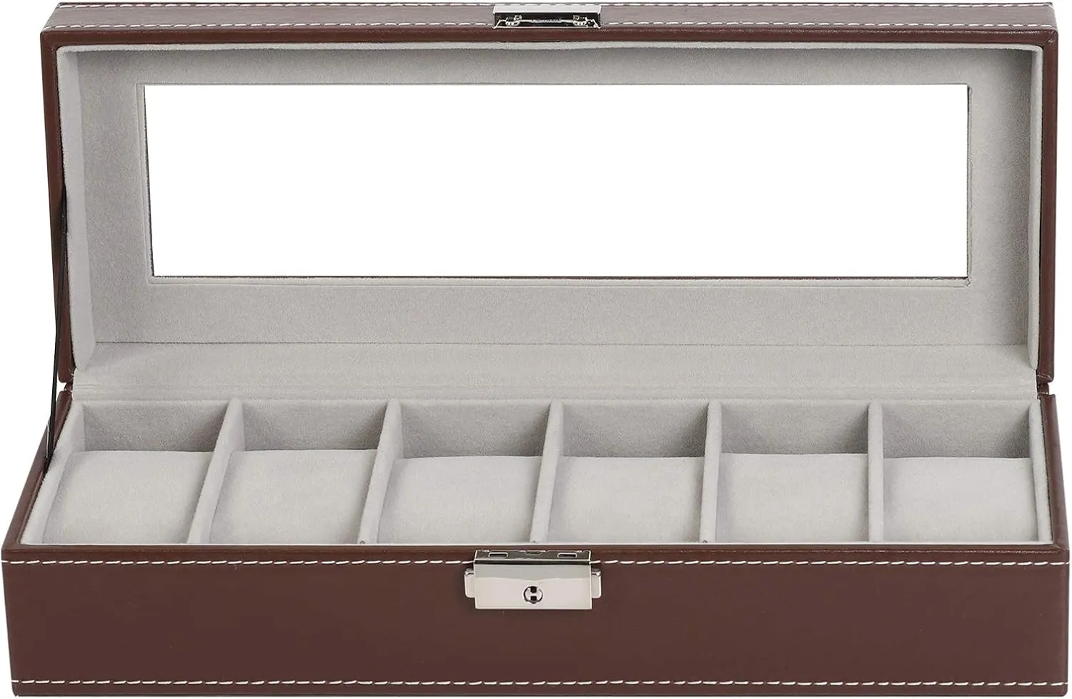 Slots Leather Watch Display Case Organizer Jewelry Storage for Men NEX Watch Box, chart snack 6 