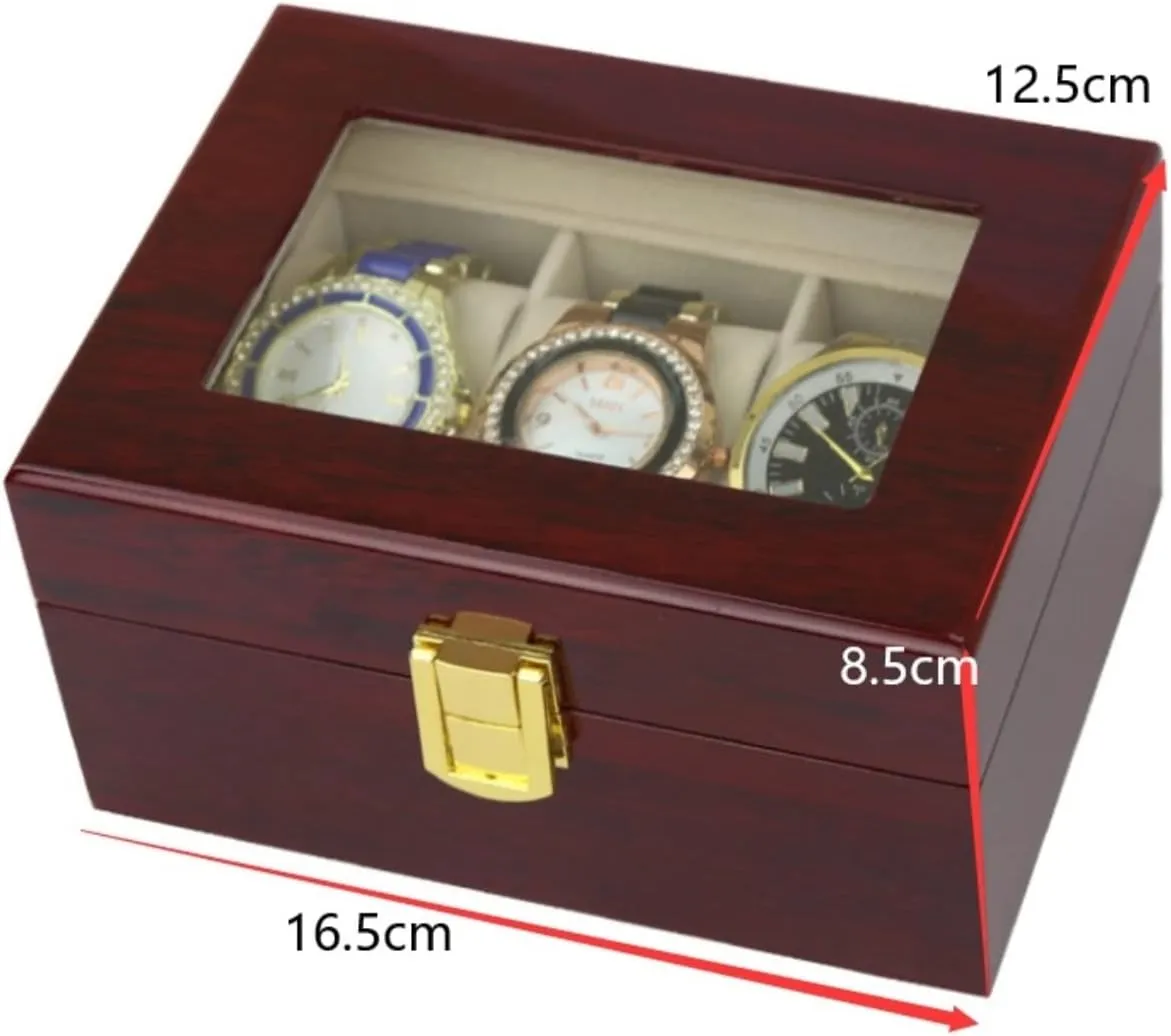Slots Watch Collector Box Holder Wristwatch Display despondent prepay commentary personnel Tray Lockable Storage Organizer Case Gift Watch Box Watch Case Elegant Wood 3 