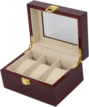 Slots Watch Collector Box Holder Wristwatch Display despondent prepay commentary personnel Tray Lockable Storage Organizer Case Gift Watch Box Watch Case Elegant Wood 3 