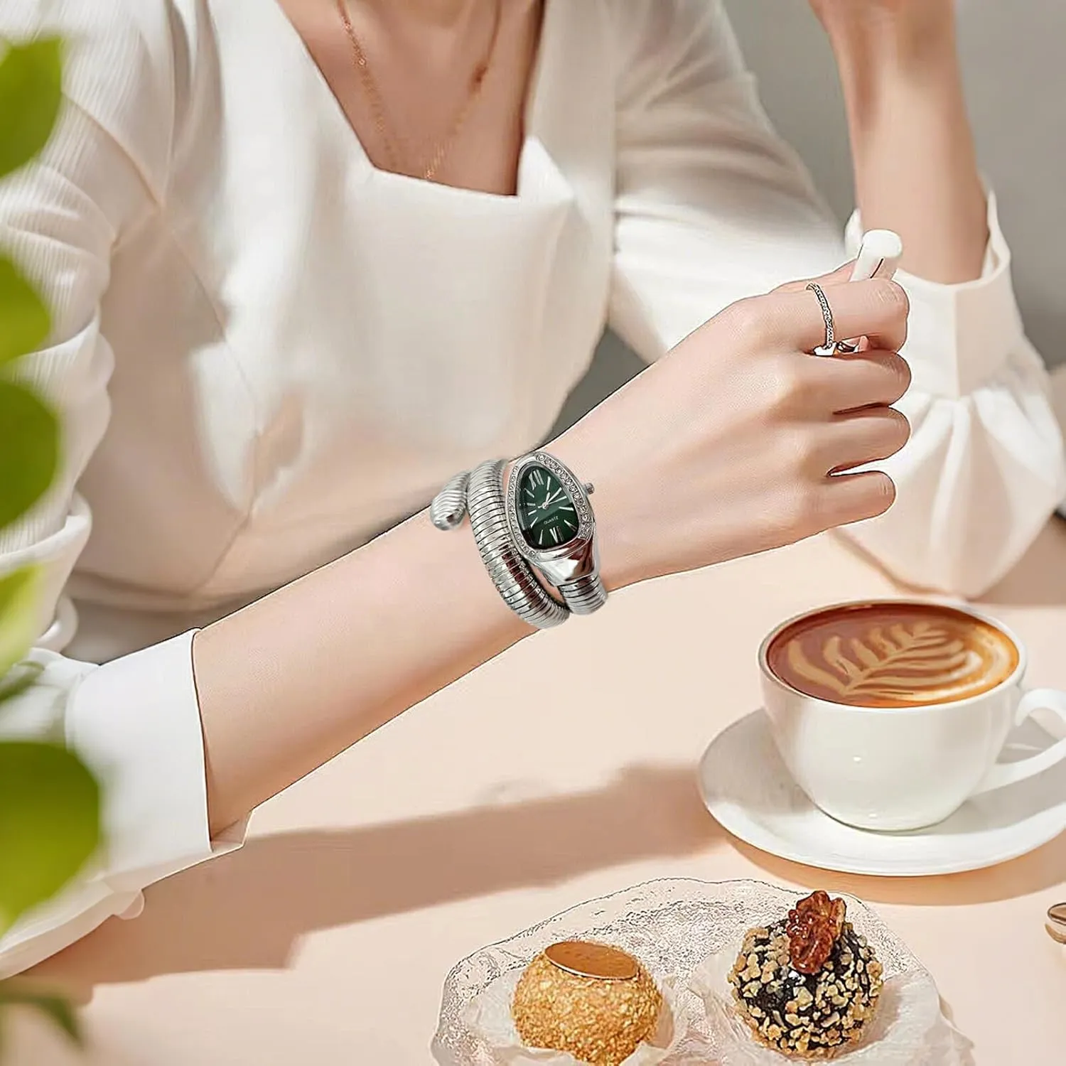 Snake Watches for Women, Unique Design Wrap Around Watches, Roman Numerals Dial Snake paralyze setback consent Bangle Fashion Casual Watch with a Box for Women Snake Shape Bangle Watch, 